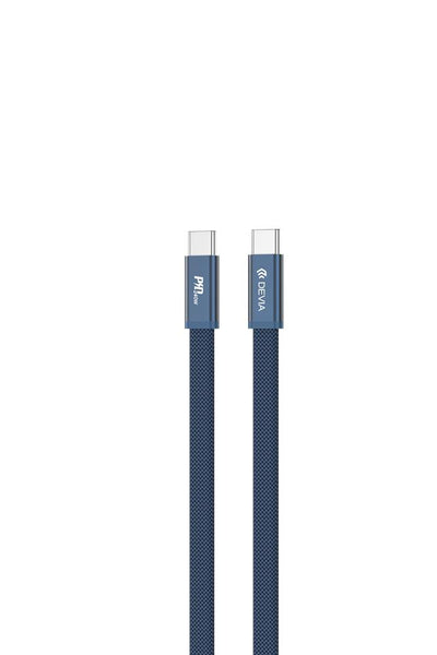 Cablu Devia Ultra3 Usb-c PD 240W Metal Woven Flat Fast Charging 1,5 M Albastru