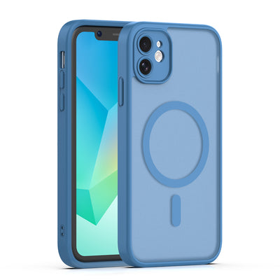 Husa Mag Matt pentru iPhone 11 Albastru inchis Camera Protection