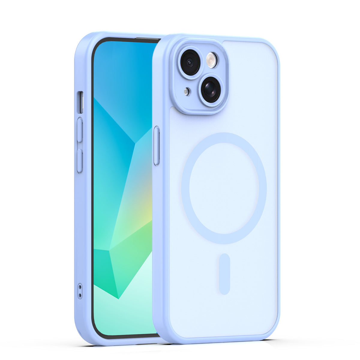 Husa Mag Matt pentru iPhone 13 6,1" Albastru deschis Camera Protection