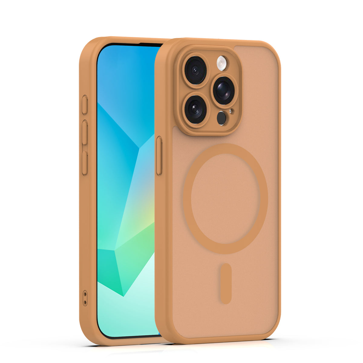 Husa Mag Matt pentru iPhone 15 Pro 6,1" Maro Camera Protection