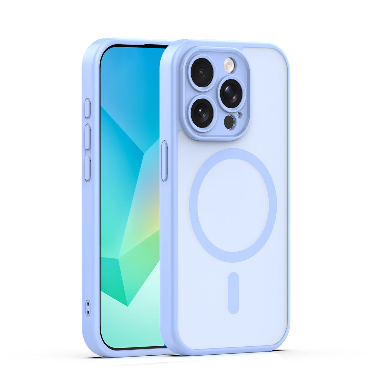 Husa Mag Matt pentru iPhone 15 Pro 6,1" Albastru deschis Camera Protection