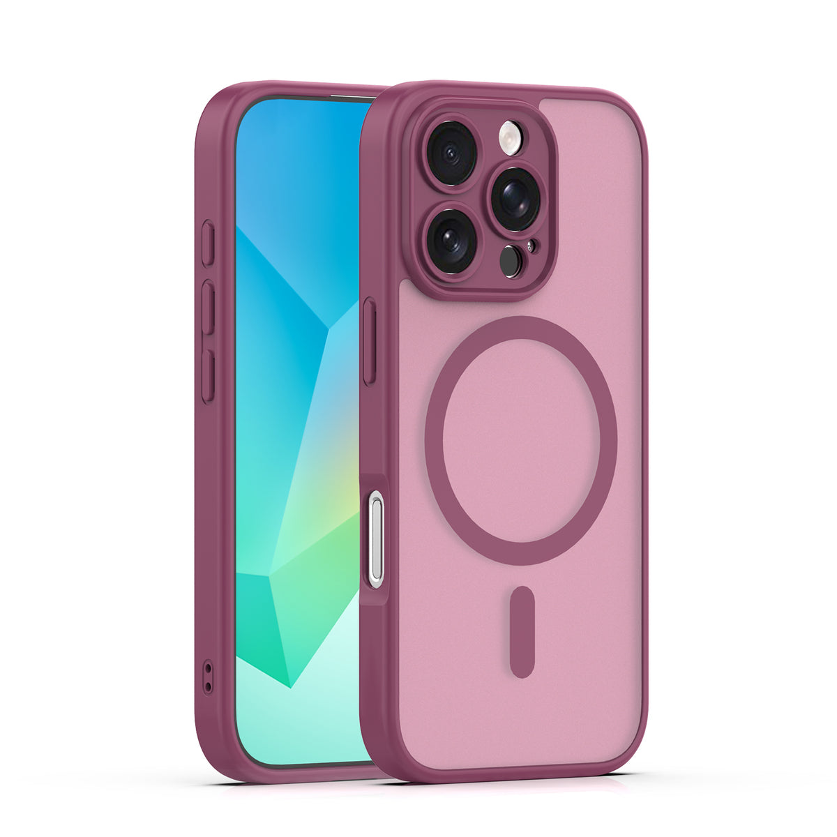 Husa Mag Matt pentru iPhone 16 Pro Max 6,9" Maroon Camera Protection