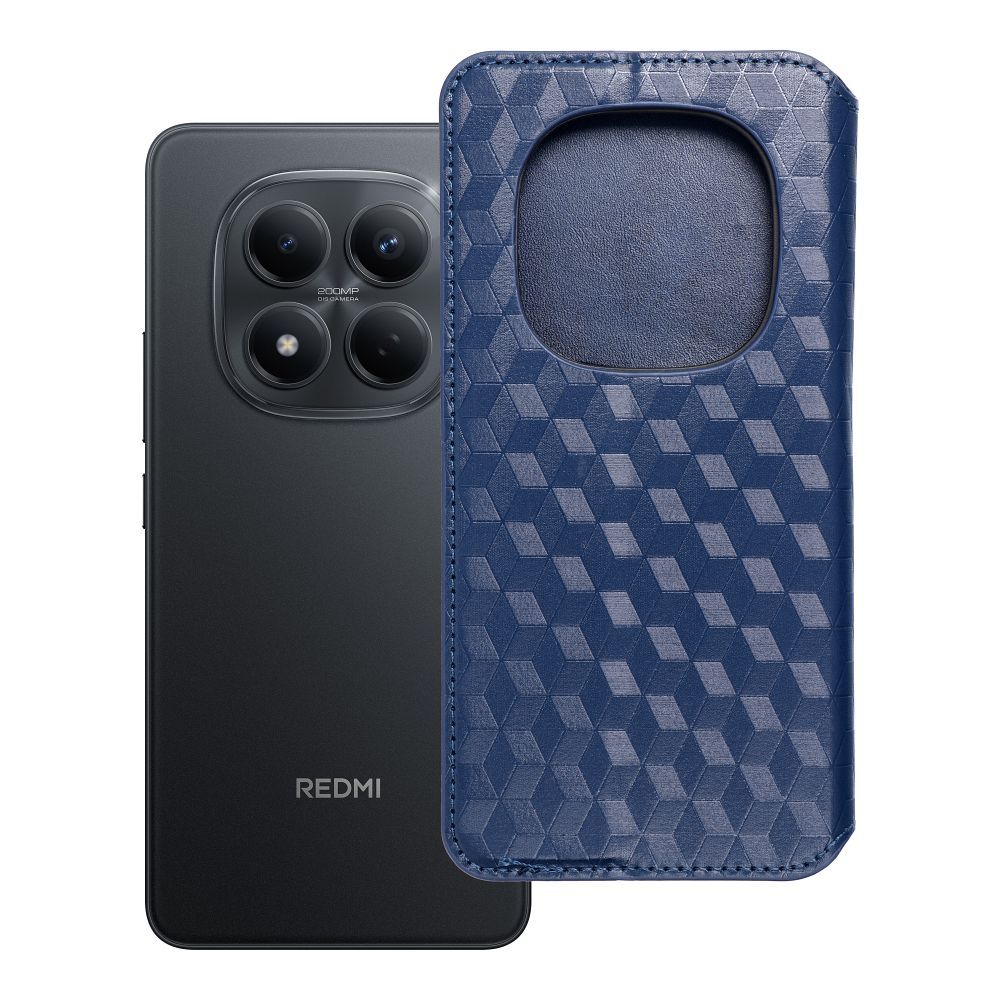 Husa Cubic Book Flip pentru Xiaomi Redmi Note 15 PRO 4G Albastru