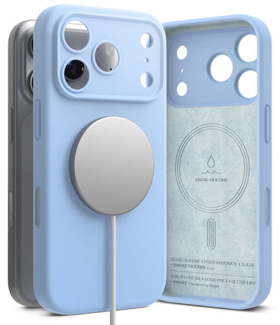 Husa Ringke Silicone Magnetic Magsafe iPhone 18 Pro Albastru deschis