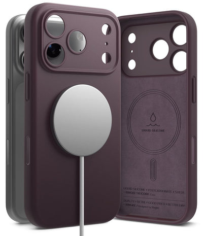 Husa Ringke Silicone Magnetic Magsafe iPhone 18 Pro Max Burgundy