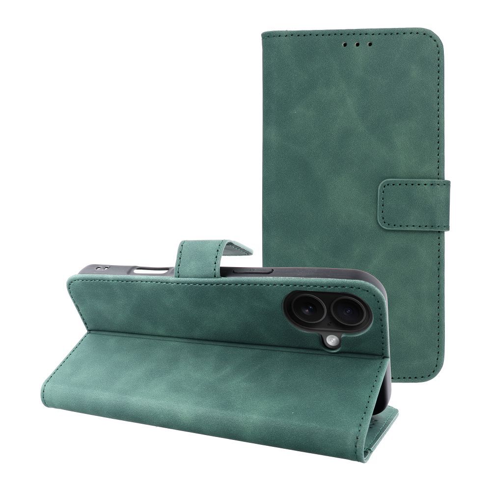 Husa Tender Book Flip pentru iPhone 16 Plus Verde