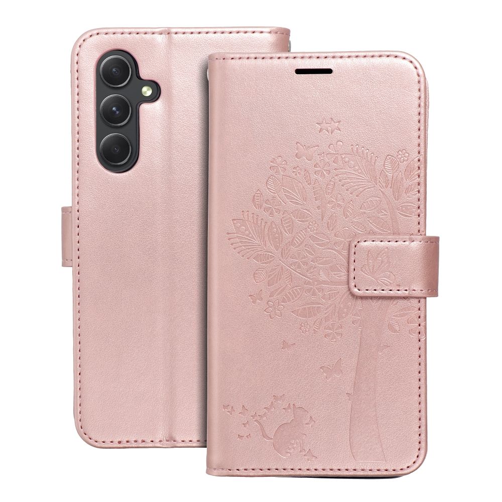 Husa Mezzo Book Flip pentru Samsung A54 5G Tree Roz auriu