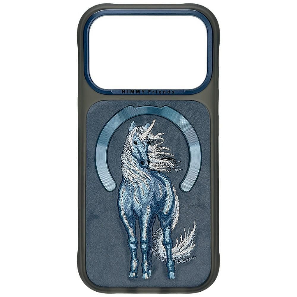 Husa Nimmy Magnetic Fantasy Animal Unicorn Compatible cu Magsafe pentru iPhone 18 Pro Max/17 Pro Max Albastru
