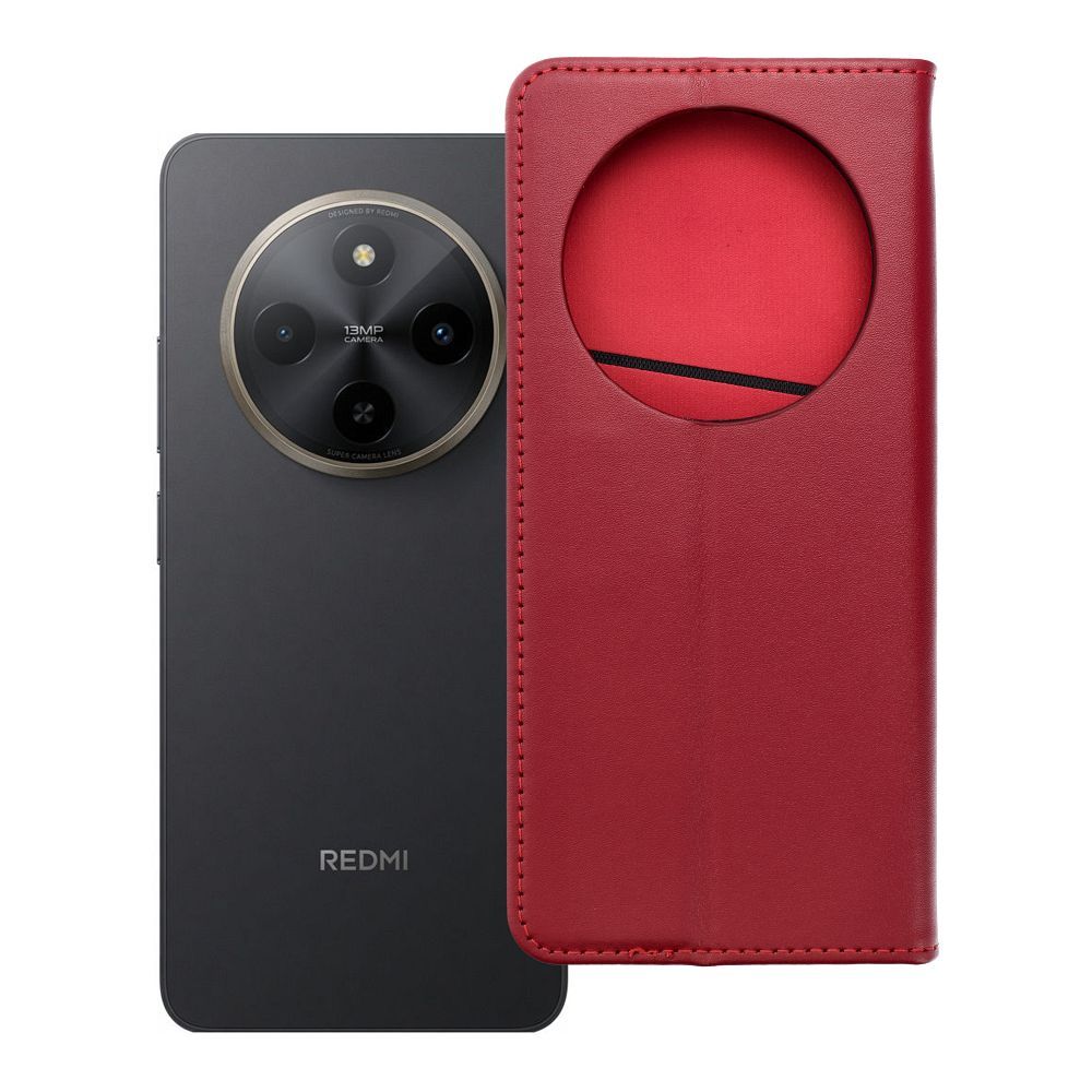 Husa Smart Pro Flip pentru Xiaomi Redmi 17C Book piele Burgundy