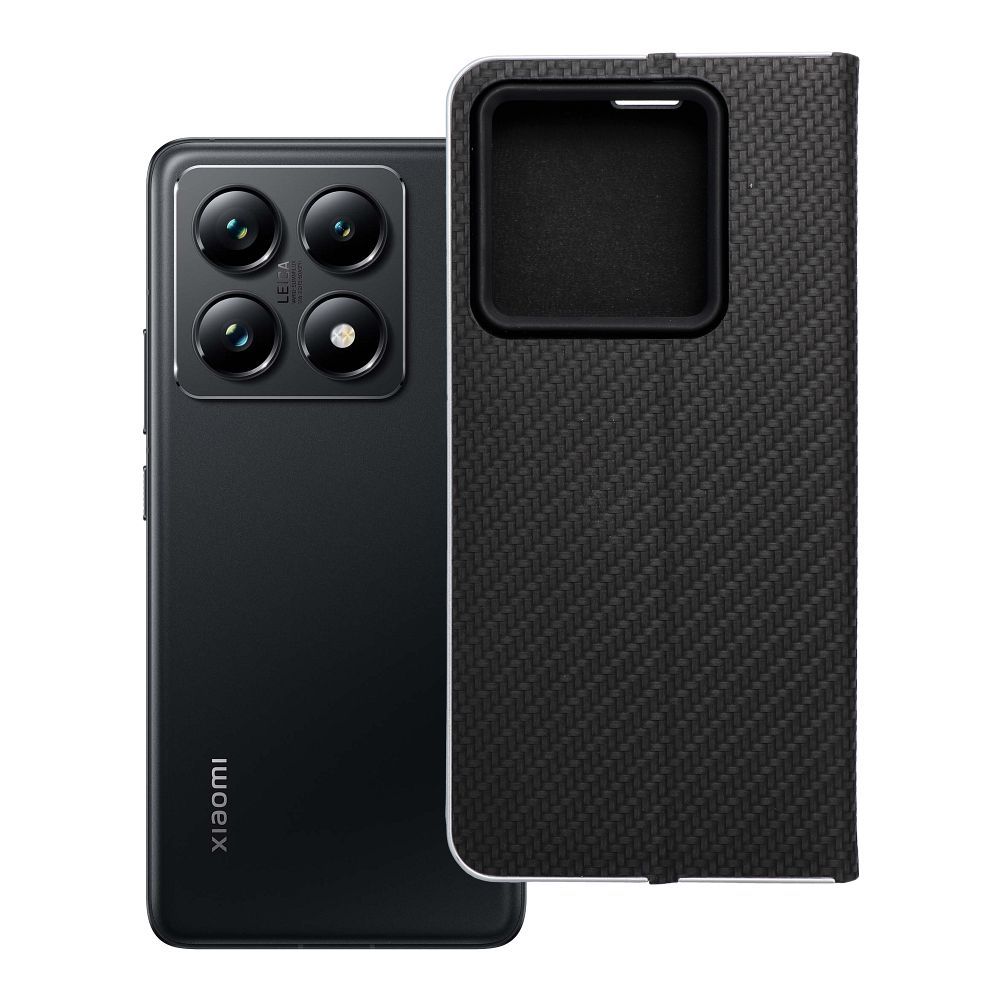 Husa Luna Book Carbon Flip pentru Xiaomi 14T PRO Negru