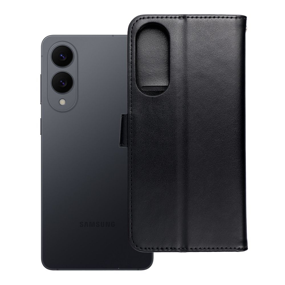 Husa Mezzo Book Flip pentru Samsung S25 Edge Teddy Bear Negru