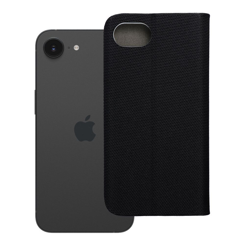 Husa Sensitive Book Flip pentru iPhone 16e (SE 4 2025) Negru