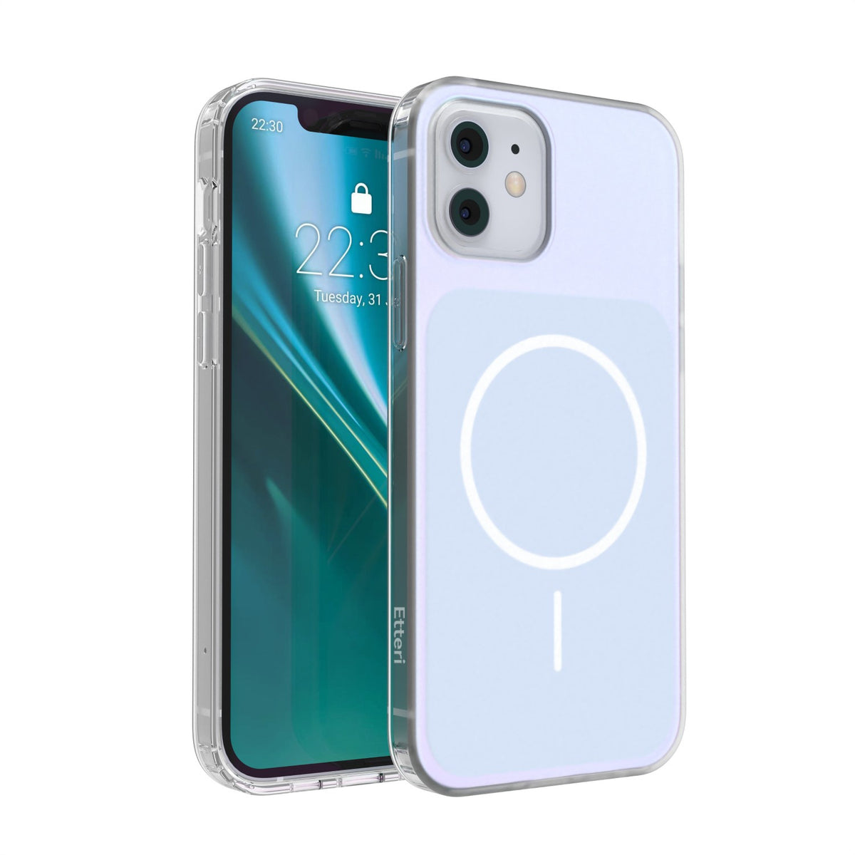 Husa Etteri Hidden Pearl pentru iPhone 12 / 12 Pro 6,1'' Albastru deschis