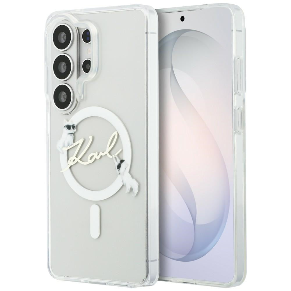 Husa Karl Lagerfeld IML KC Script Magsafe pentru Samsung Galaxy S26 Ultra Transparent