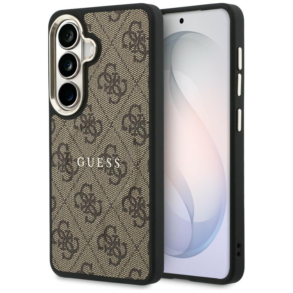 Husa Guess 4G Embossed Ring Magsafe pentru Samsung Galaxy S26 Plus Maro