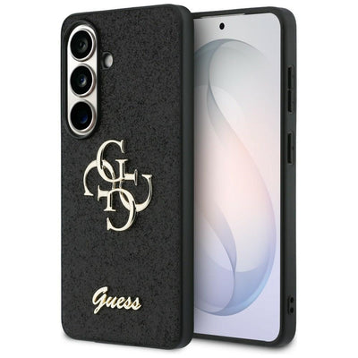 Husa Guess Fixed Glitter Big 4G Metal Logo pentru Samsung Galaxy S26 Negru