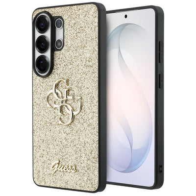 Husa Guess Fixed Glitter Big 4G Metal Logo pentru Samsung Galaxy S26 Ultra Auriu