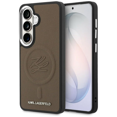 Husa Karl Lagerfeld Embossed Ring Initials Magsafe pentru Samsung Galaxy S26 Plus Maro
