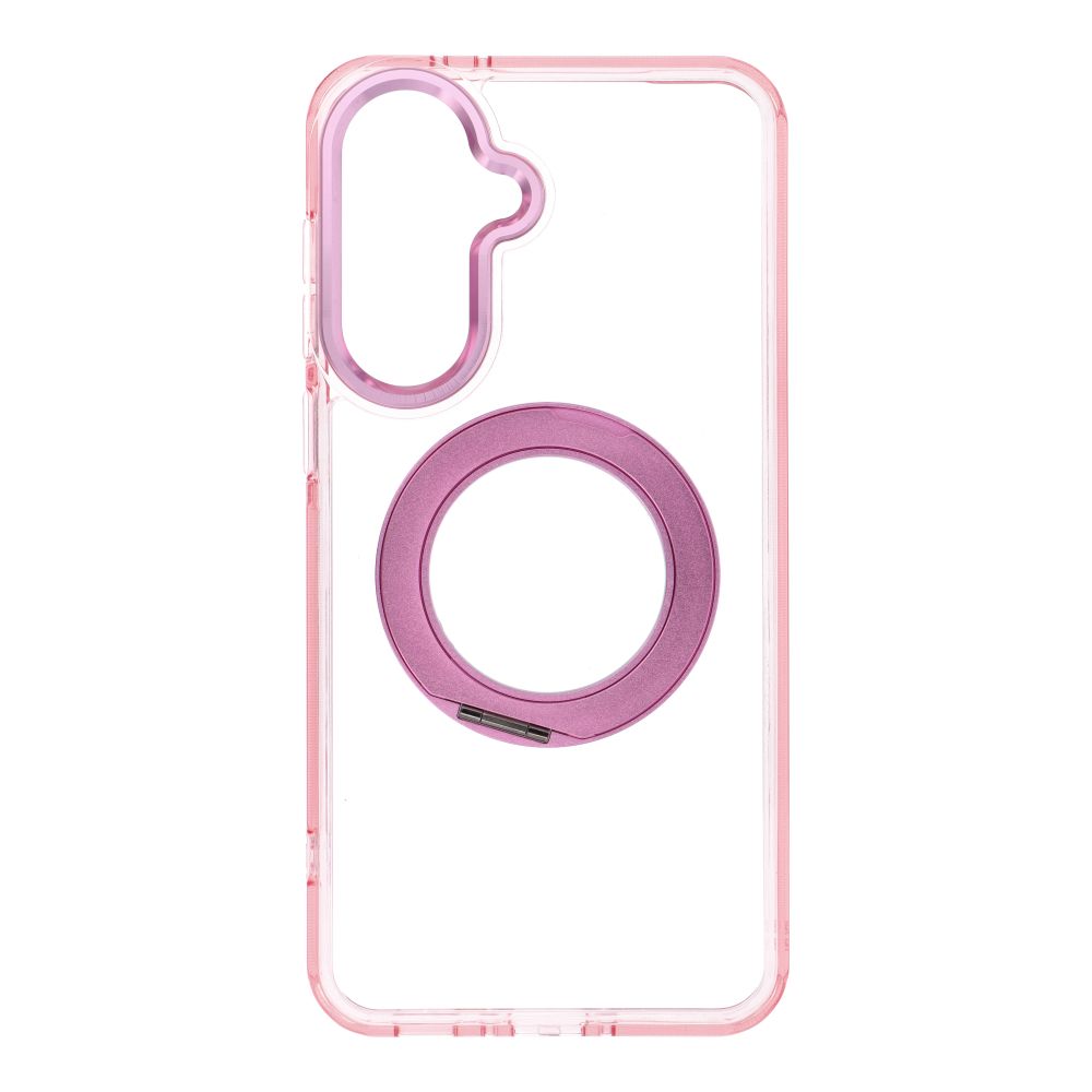 Husa pentru Samsung A37 Frame Circle Stand Compatible cu Magsafe Roz
