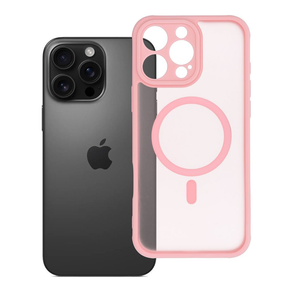 Husa Full mat Mag pentru iPhone 16 PRO MAX Compatible cu Magsafe Roz deschis