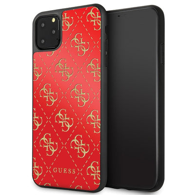 Husa Guess iPhone 11 Pro Max Rosu/Rosu Hard 4G Double Layer Glitter