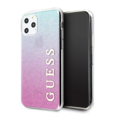 Husa Guess iPhone 11 Pro Max Rose Albastru/Roz Albastru Hard Glitter Gradient