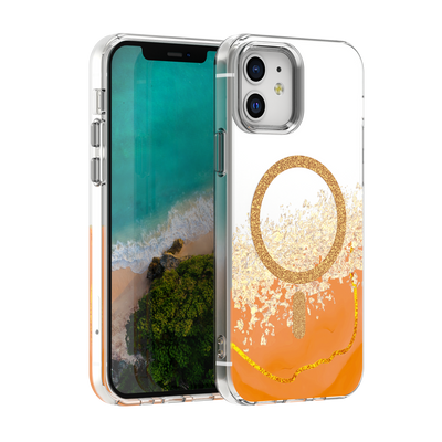 Husa Epoxy Mag pentru iPhone 12 / 12 Pro 6,1" Portocaliu