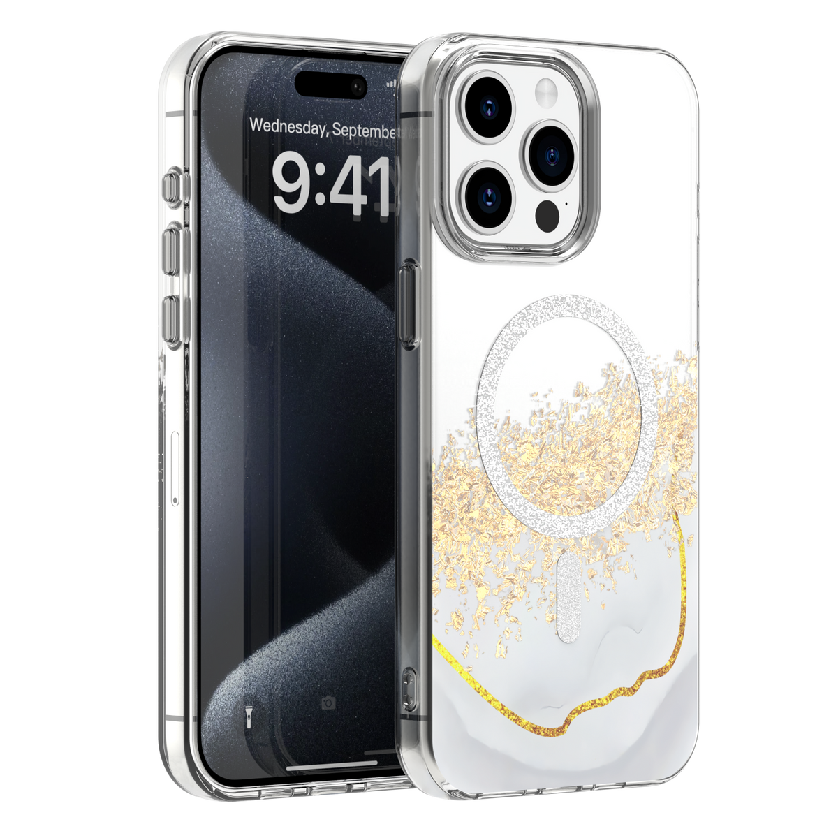 Husa Epoxy Mag pentru iPhone 14 Pro 6,1" Alb