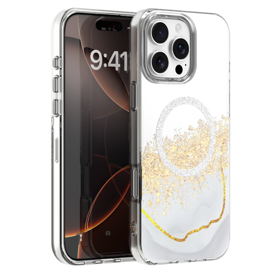 Husa Epoxy Mag pentru iPhone 16 Pro Max 6,9" Alb
