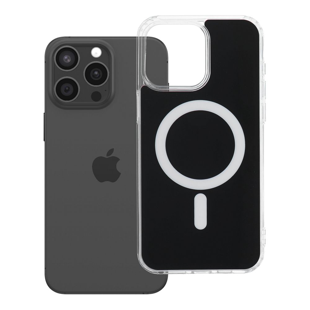 Husa Transparent Fusion Mag pentru iPhone 15 PRO MAX Compatible cu Magsafe Negru