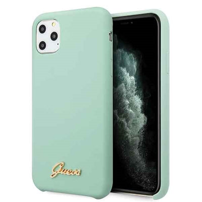 Husa Guess iPhone 11 Pro Verde/Verde Hard Silicone Vintage Auriu Logo