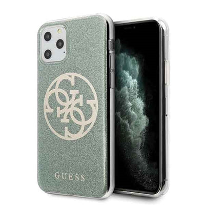 Husa Guess iPhone 11 Pro Khaki Hard 4G Circle Glitter