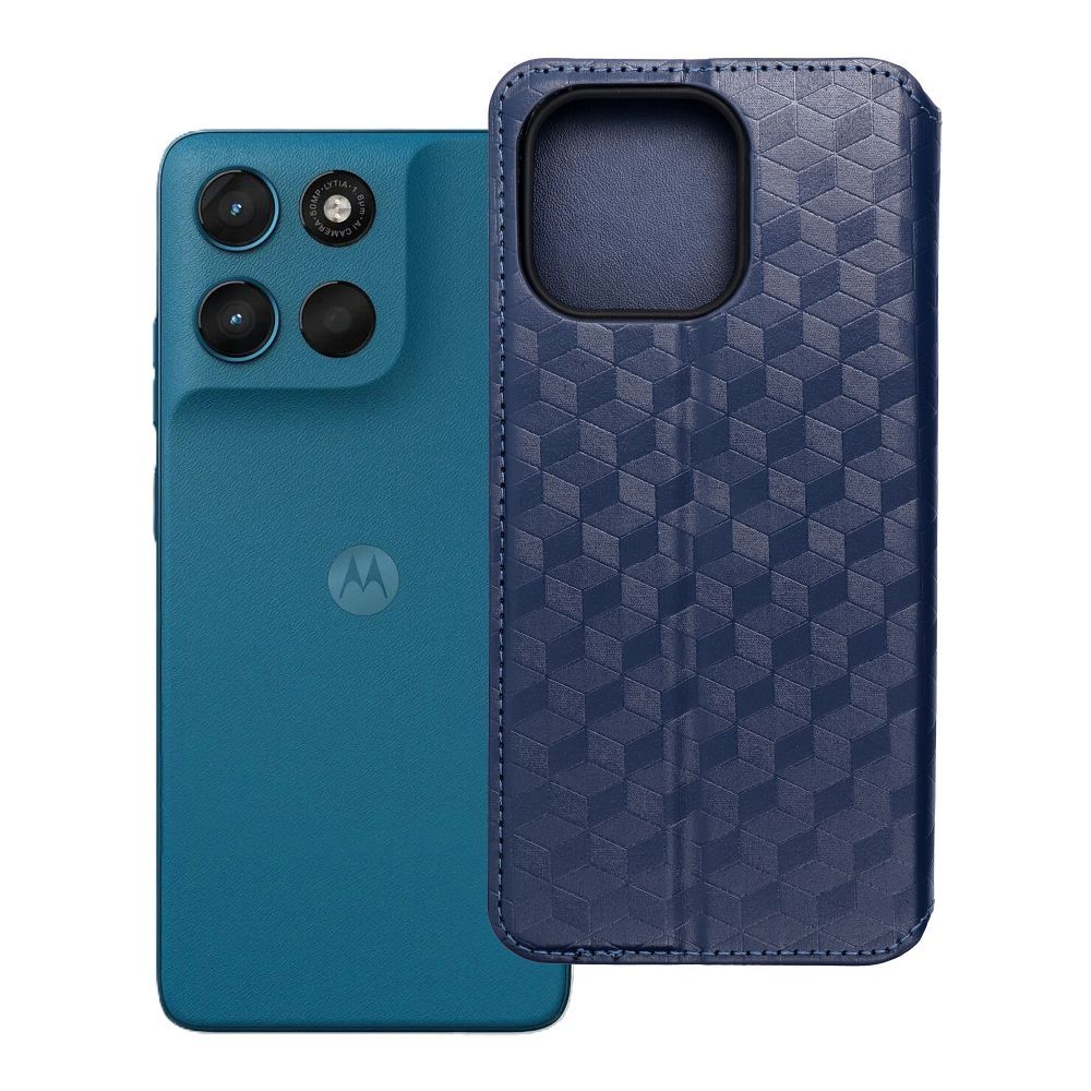 Husa Cubic Book Flip pentru Motorola G57 Power Albastru