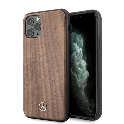Husa Mercedes Wood Line Walnut pentru iPhone 11 Pro Max - Maro