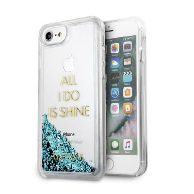 Husa Guess iPhone 6/7/8 /SE 2020 / SE 2022 Albastru/Albastru Hard Liquid Glitter Party
