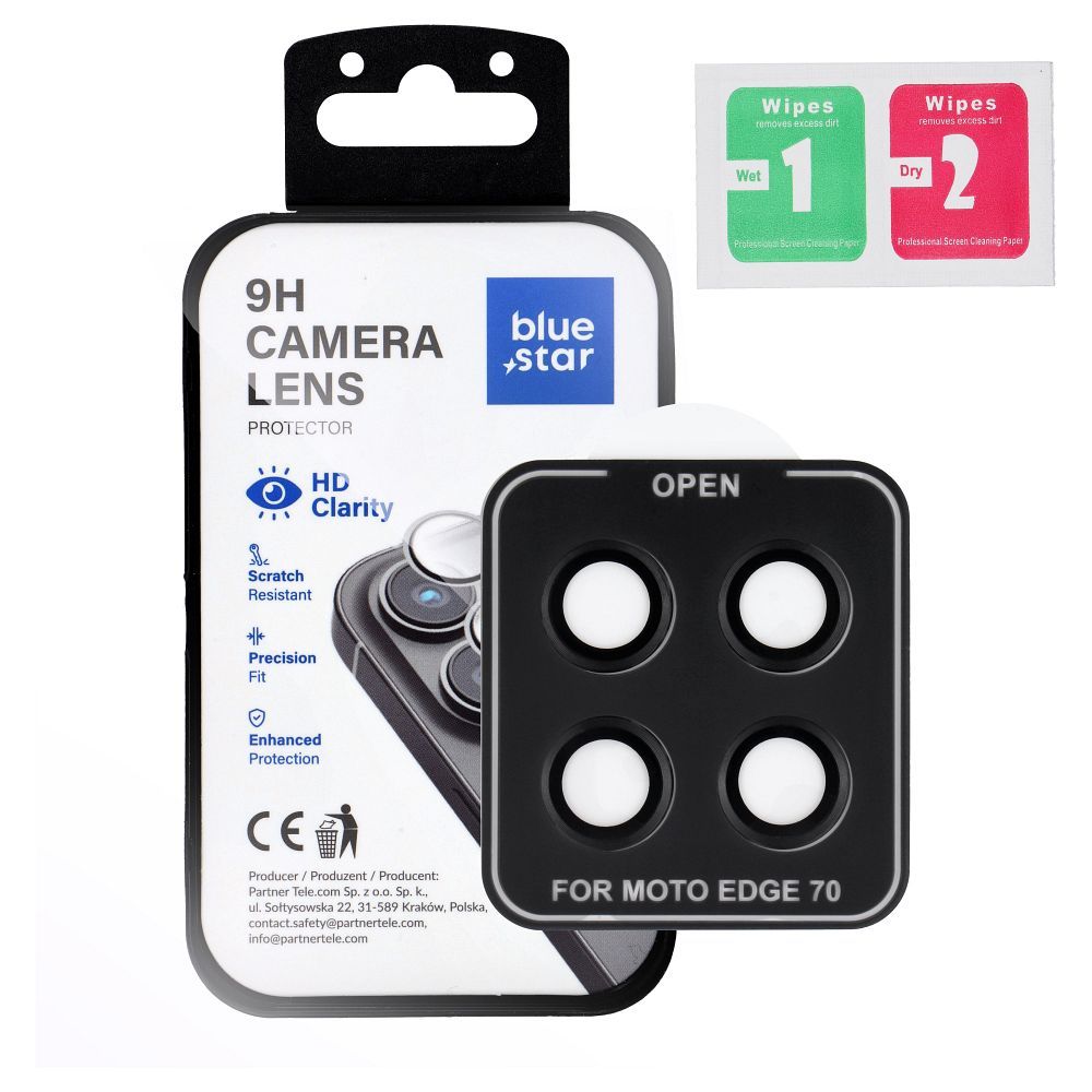Folie Albastru Star sticla camera pentru Motorola Edge 70 Easy Install Negru