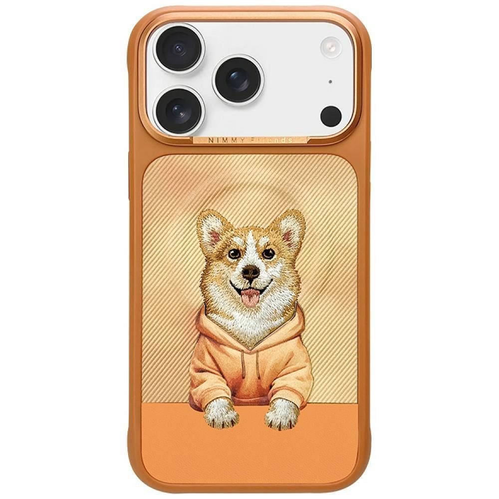 Husa Nimmy Gentle Pets Series DOG Compatible cu Magsafe pentru iPhone 18 Pro/17 Pro Portocaliu