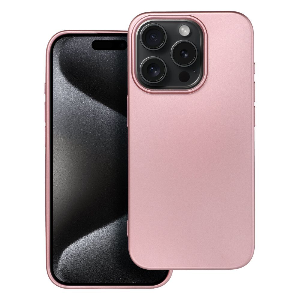 Husa Metallic pentru iPhone 15 PRO Roz