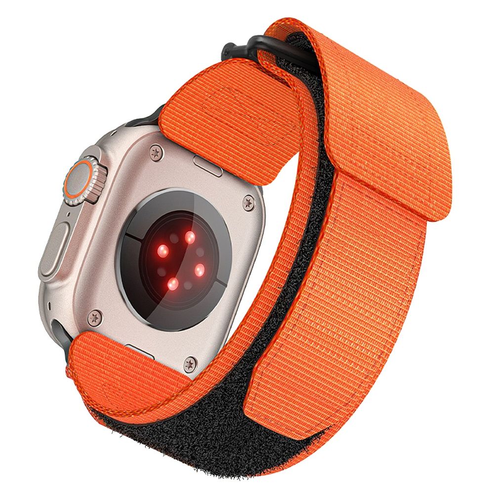 Curea Forcell To Apple Watch F-design Fa05 Nylon Hook-si-loop 42 / 44 / 45 / 49 Mm Portocaliu
