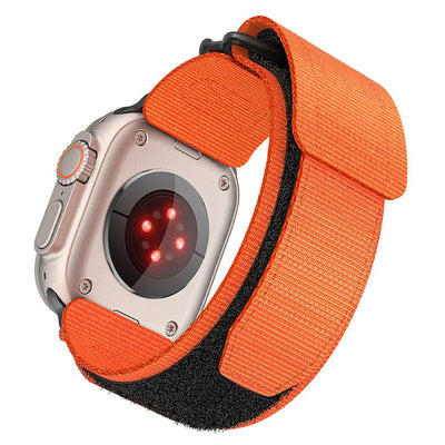 Curea Forcell To Apple Watch F-design Fa05 Nylon Hook-si-loop 42 / 44 / 45 / 49 Mm Portocaliu