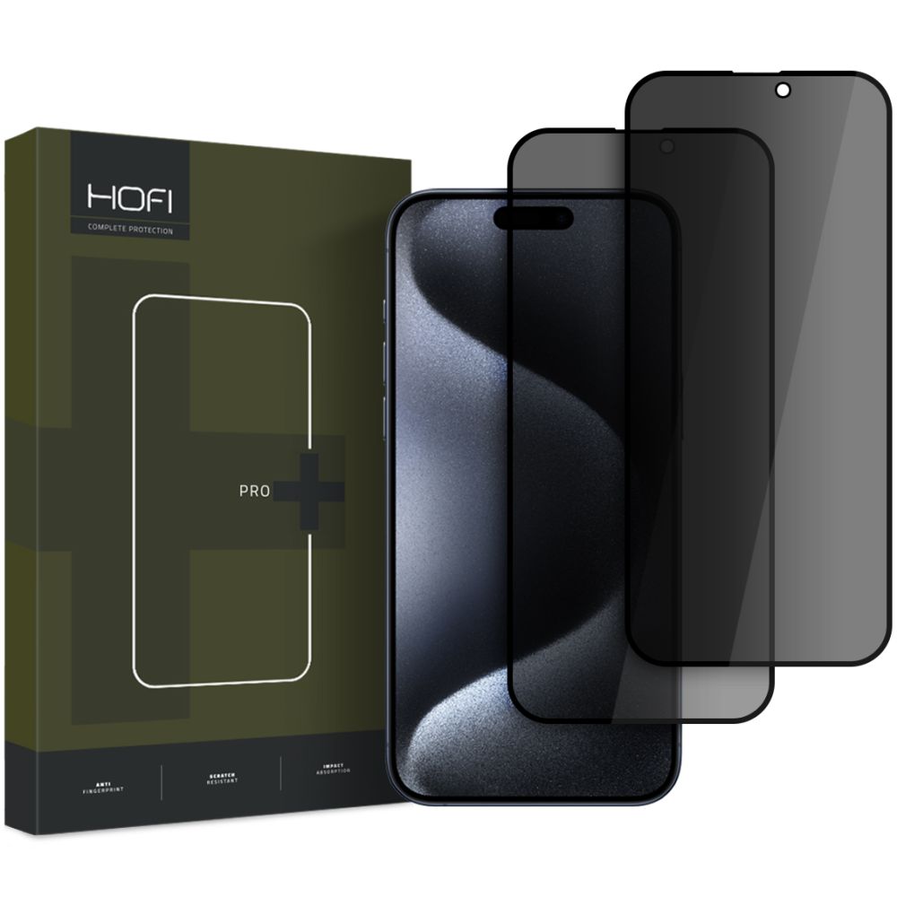 Folie Privacy sticla Hofi Anti Spy Pro+ 2-pack iPhone 16 Privacy