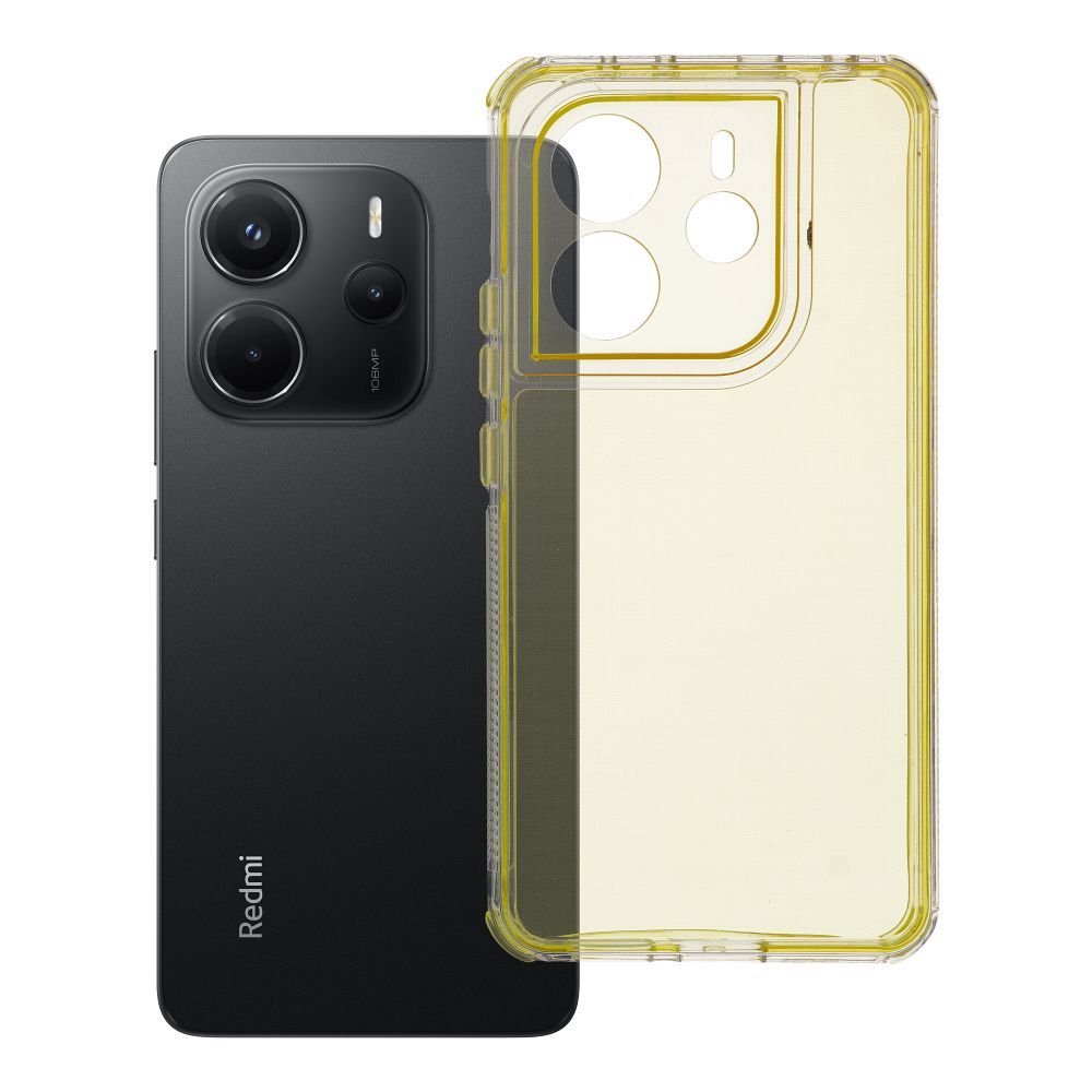 Husa Matrix Transparent pentru Xiaomi Redmi Note 14 4G (Global - 164,84mm X 78,15mm X 8,16mm) Galben