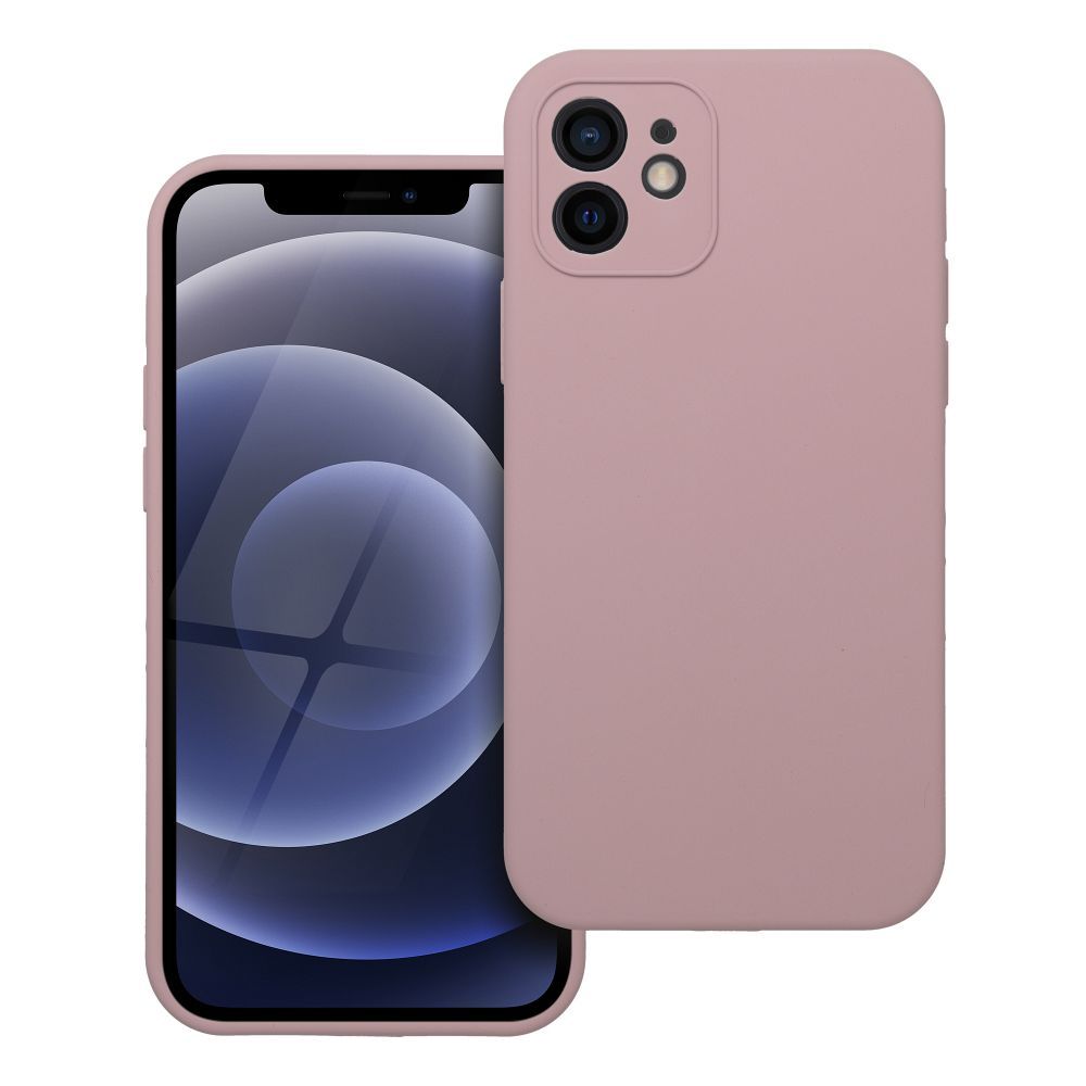 Husa pentru iPhone 12 Silicone 2mm (Camera Protection) Powder Roz