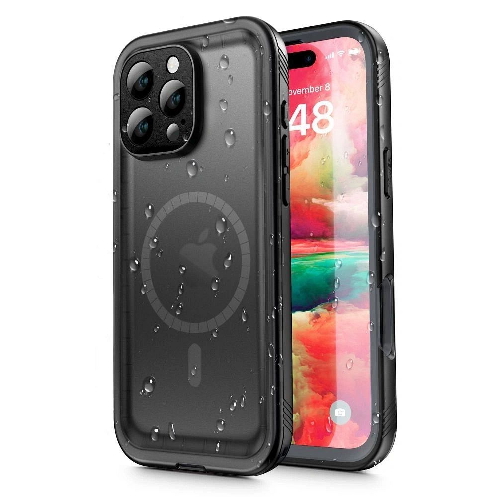 Husa Shellbox pentru iPhone 16 PRO Dot Waterproof Magsafe Compatible Negru