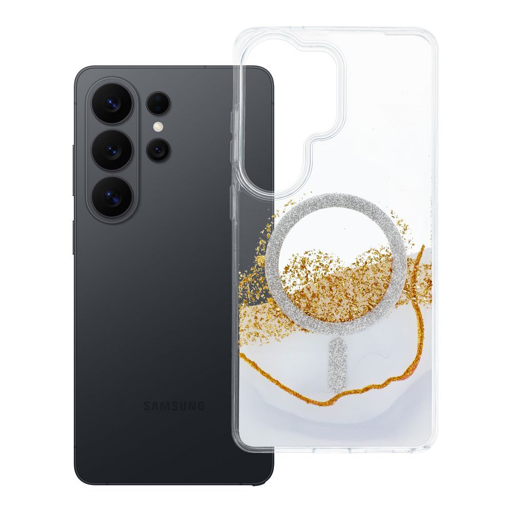 Husa Golden pentru Samsung S26 Ultra Compatible cu Magsafe Alb