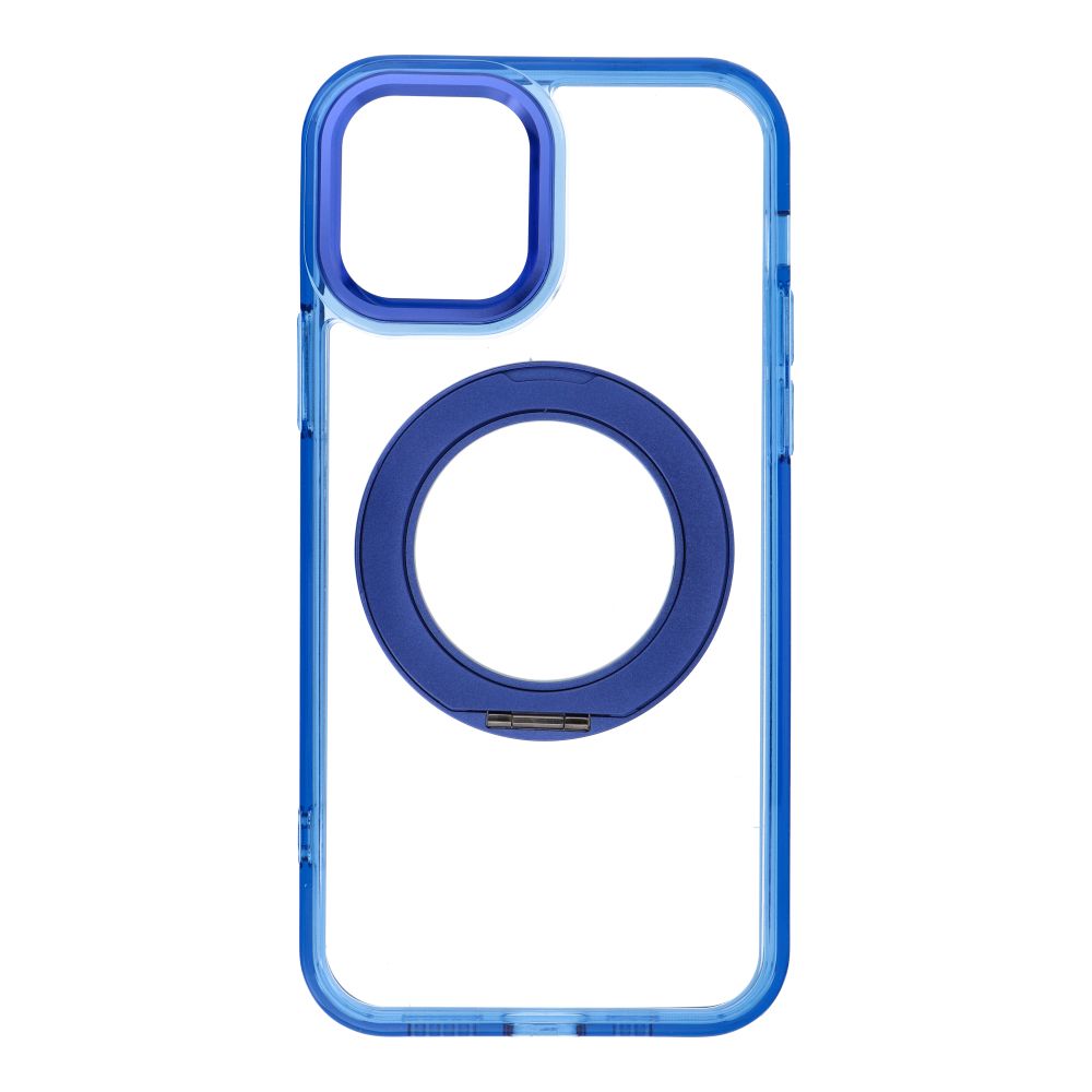 Husa pentru iPhone 12 Frame Circle Stand Compatible cu Magsafe Bleumarin