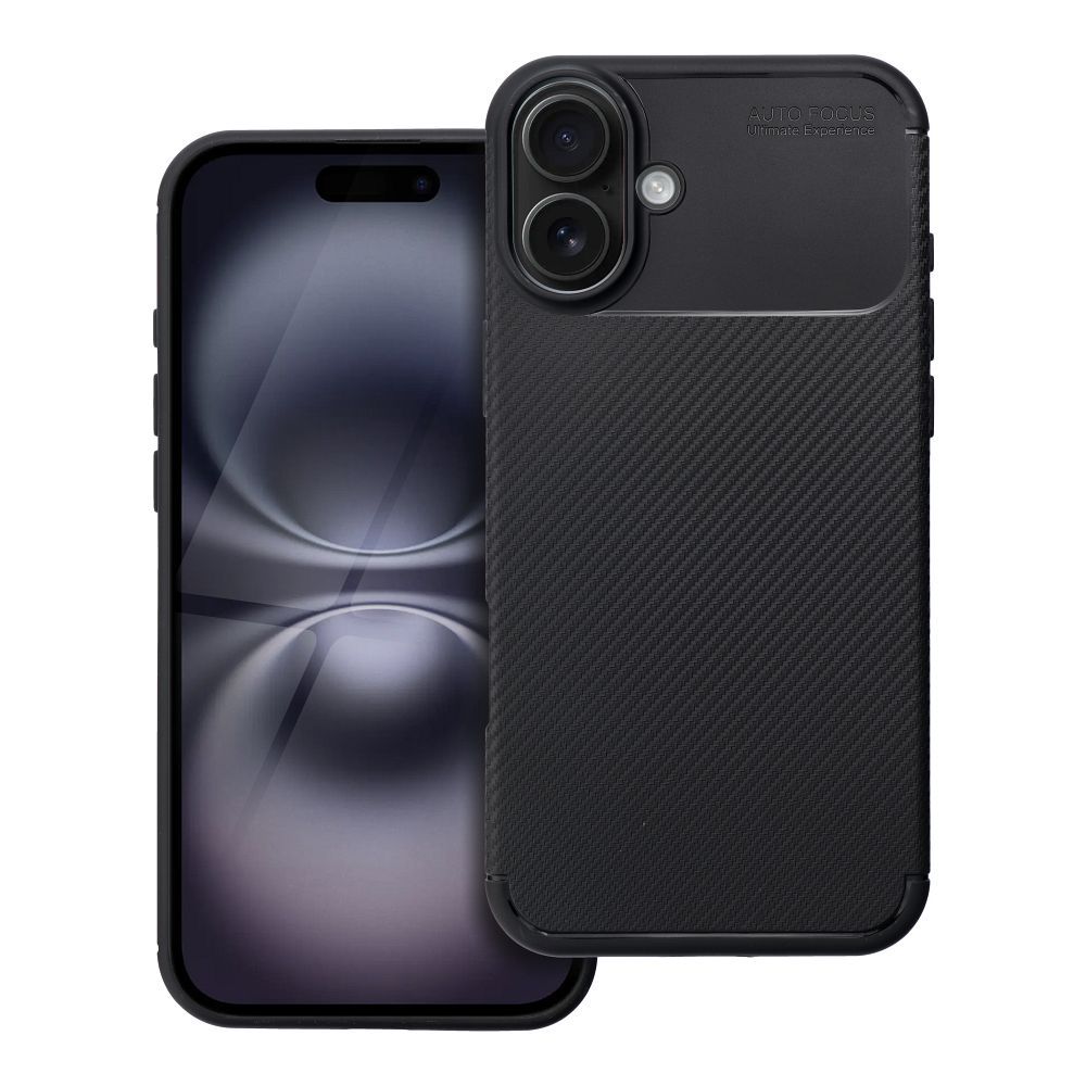 Husa Carbon Premium pentru iPhone 16 Plus Negru