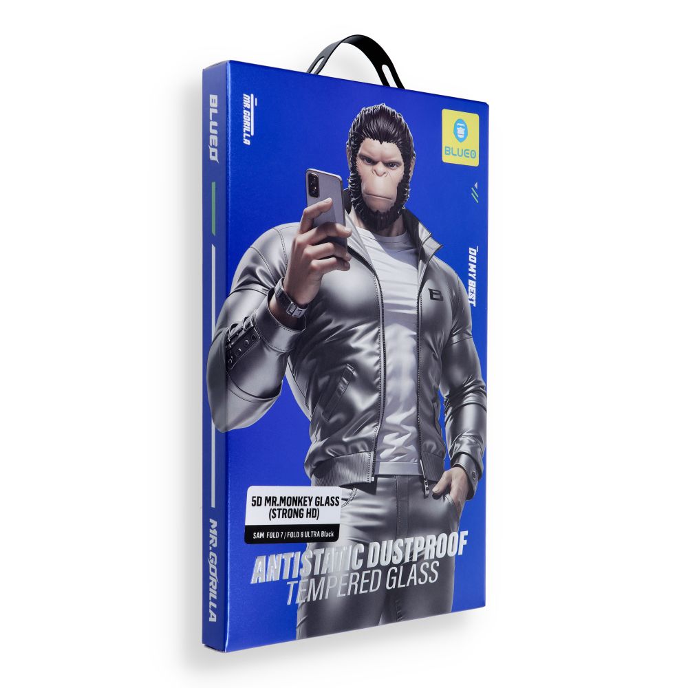 Folie 5D Mr. Monkey sticla - pentru Samsung Galaxy Fold 7 / Fold 8 Ultra Negru (2.5D Silk HD)
