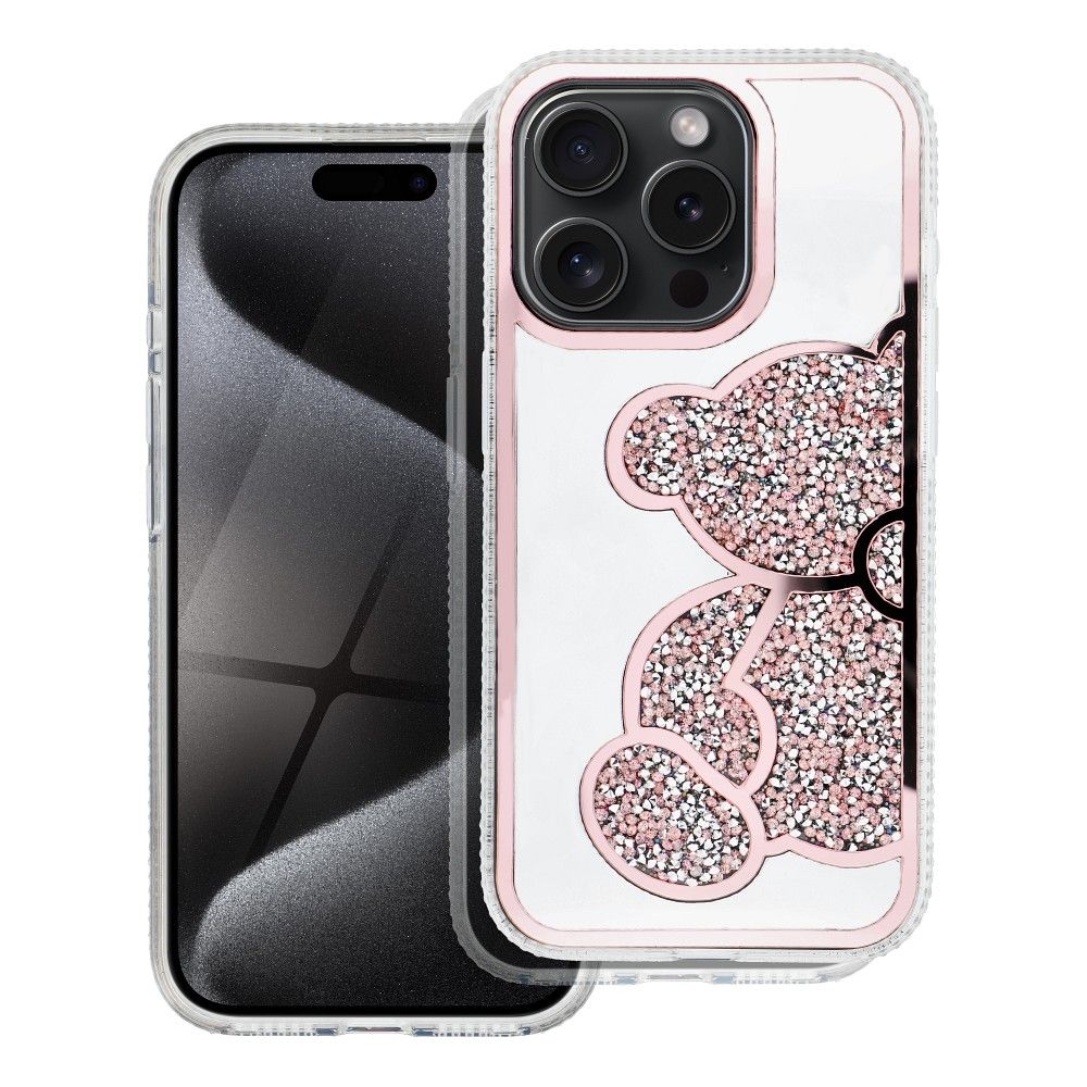 Husa Teddy Bear pentru iPhone 16 PRO Roz