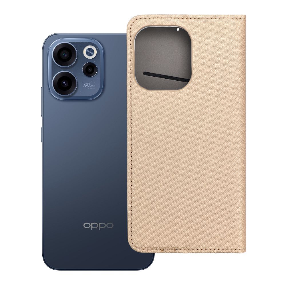 Husa Smart Book pentru Oppo Reno 15 Auriu